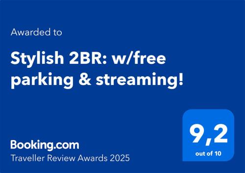 Pickering Apartment | Stylish 2BR: w/free parking & streaming!