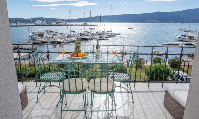 Tomicici Apartment | Stylish Art Deco residence, sun soaked balcony, stunning views over Kotor Bay