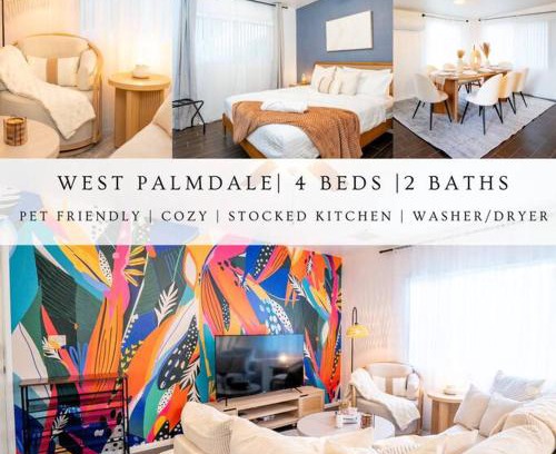 Palmdale House | Stylish Cozy, Aesthetic, Stocked Kitchen, and Pet Friendly