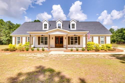 Peach Orchard House | Stylish Hephzibah Home with Fire Pit and Theater Room!