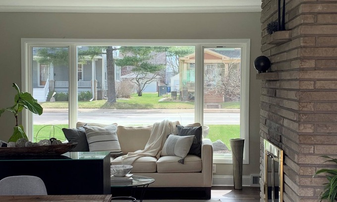 Bettendorf House | Stylish Mid-Century home on Mississippi River bike path.