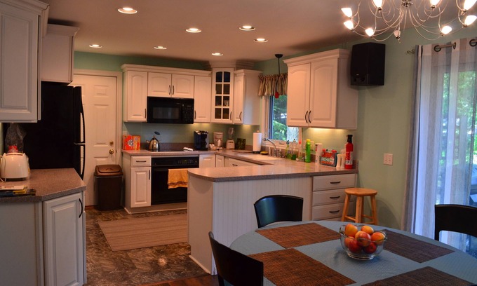 Waukazoo Woods House | Summer Dates open near Lake MI & Downtown! Deck, Grill, Fire Pit & Cornhole!
