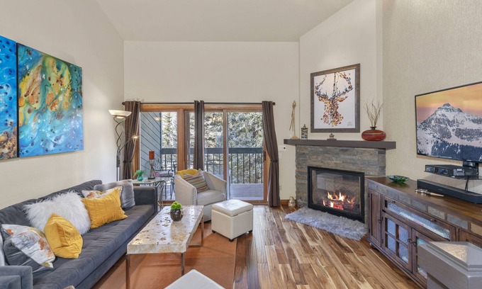 Telluride Condo | SUMMERTIME IN TELLURIDE! Decorator furnished 2B/2B Steps f/Town Park; deck, FP