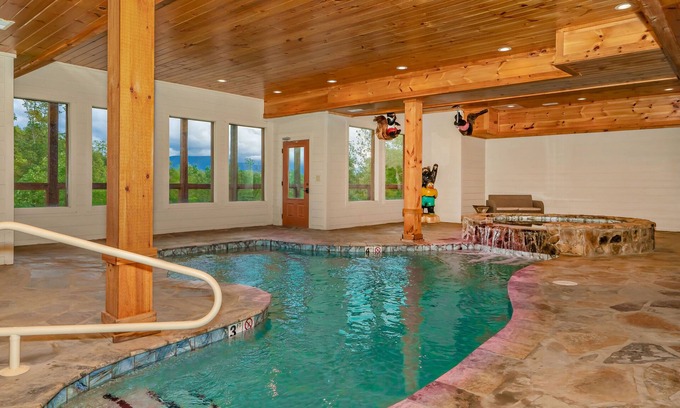 Gatlinburg - Pigeon Forge Cabin | SummitWonderland: MtnViews, IndoorPool, Games, HotTub, Wifi, Signature Series