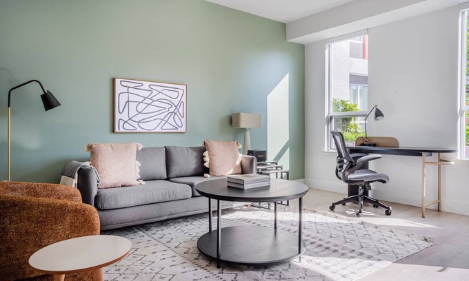 Centennial Apartment | Sunlit Redwood City 1BR w/Lounge, Gym & W/D, nr Caltrain, by Blueground