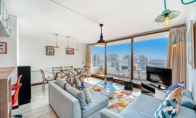 Renaca Apartment | Sunny Side 3BR W/View, 2 Parkings, Pool & Gym