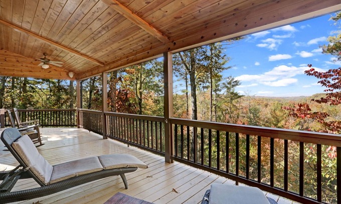 Morganton Cabin | Sunshine In The Pines-Amazing Mountain Views, Fire Pit, Hot Tub, Spacious Home