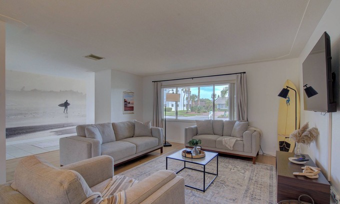 Cocoa Isles House | Surfer's Corner - Cozy Waterfront Oasis w/Fire Pit - Walk to Beach