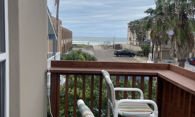 South Padre Island Condo | Surfside condo with balcony view, 125 steps to the beach, heated pool, sleeps 6