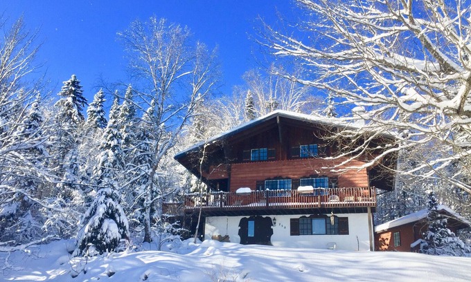 Sainte-Agathe-des-Monts Ski Chalet | Swiss Chalet with Real Two Story Stone Fireplace