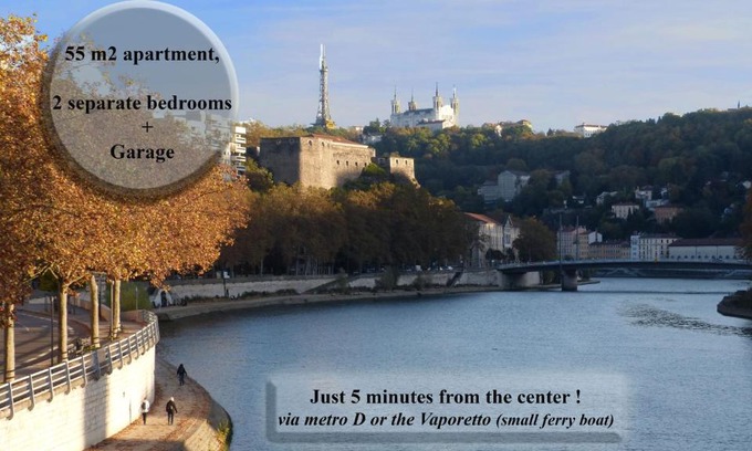 Vaise Apartment | T3 55m2 & Garage, proche Saône, et 5 min Vieux Lyon via Metro D