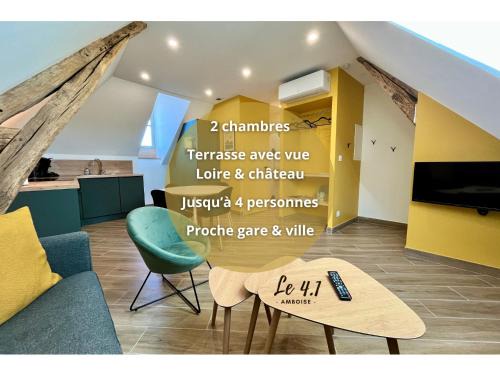 Amboise Apartment | T3 climatisé face Loire et château l'appart du 4-1