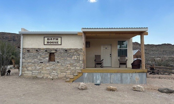 Study Butte-Terlingua Hotel | Ten Bits Ranch - Bath House room #16