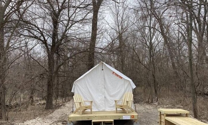 Cass County RV Rental | Tentrr State Park Site - Nebraska Louisville SRA – Cottonwood F – Single Camp