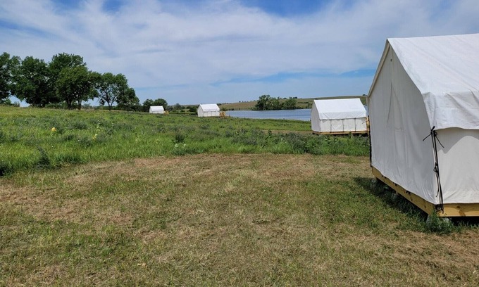 Loup City RV Rental | Tentrr State Park Site - Nebraska Sherman SRA – Redwood Lakeview B – Single Ca