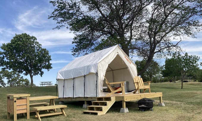 Loup City RV Rental | Tentrr State Park Site - Nebraska Sherman SRA – East Ridge Lakeview I – Single