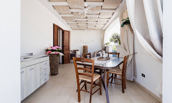 Specchiolla House | Terrace - Veranda - Air-conditioned - Beach 350 m - For families- 2 Bathrooms