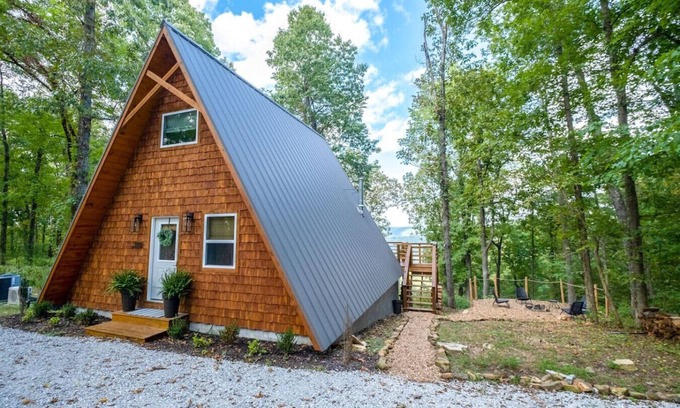 Newnata Cabin | The Back Porch ~ Modern A-Frame with a View