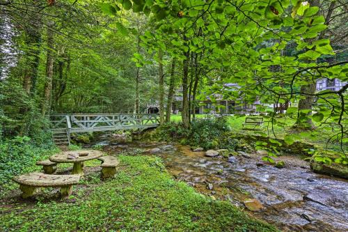 Roan Mountain House | The Chalet Retreat Cabin Across from Creek!