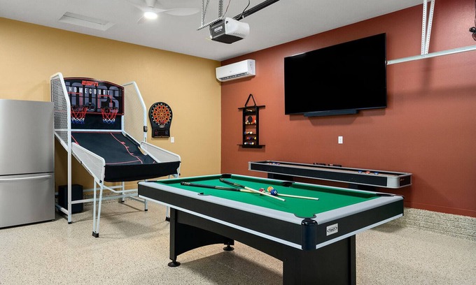 Elkhart House | The House Divided. New Home. Hot Tub. Game Room. Open Concept Living Spaces.