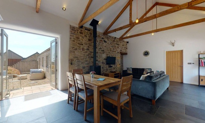 St Austell House | The Milking Parlour, Cornwall - Eco friendly, high spec, rural barn. South coast