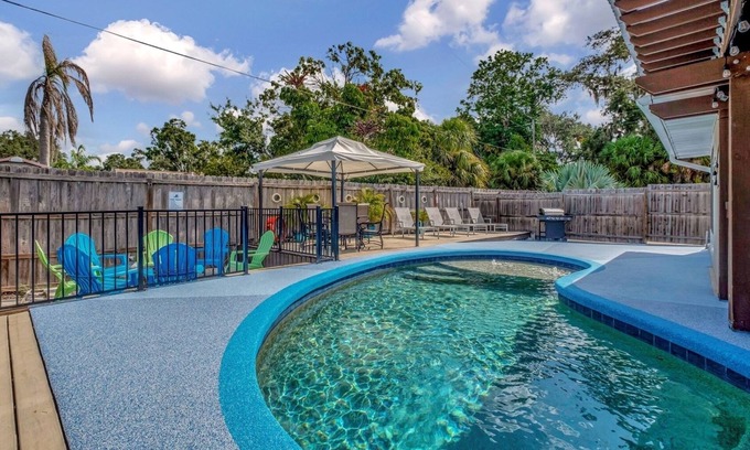 Riverview Estates House | The Palms-Heated Private Pool, Hot Tub, Private backyard-5mi to beach