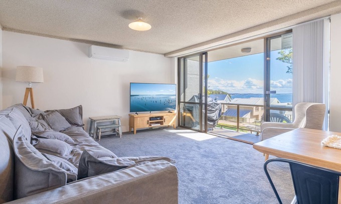 Nelson Bay Apartment | The Poplars, 8-36 Magnus St - fantastic water views, pool and WiFi