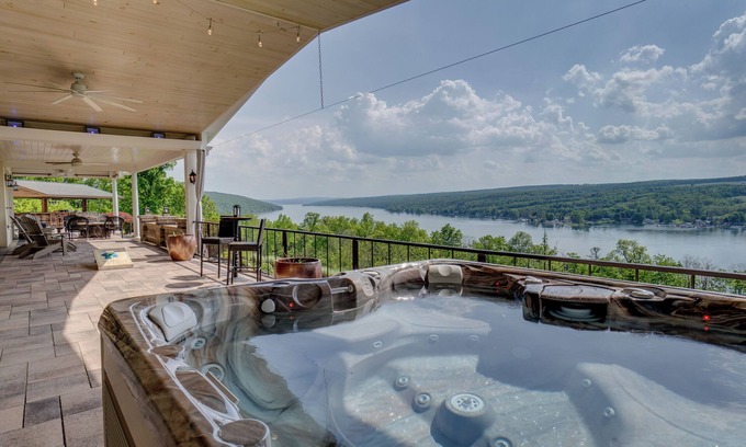 Town of Jerusalem House | The Villa on Esperanza: Luxury home with hot tub, sauna, theatre room, stunning Keuka lake view