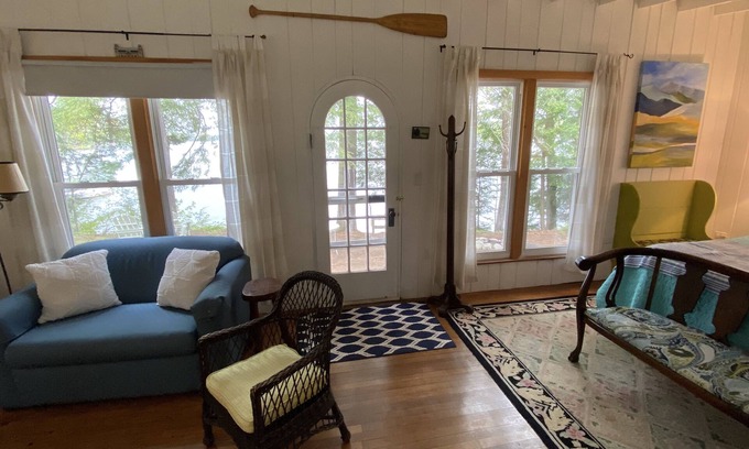 West Poland Cottage | The Wee White Cottage on Tripp Lake in Poland, Maine.