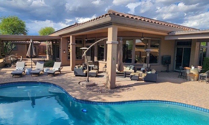 Anthem Country Club House | This stunning 3-bedroom, 3.5-bathroom home invites you to experience the ultimate desert getaway
