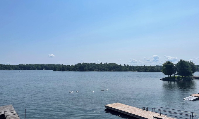 Leeds and the Thousand Islands Cottage | Thousand Islands Luxury Peninsula Getaway - 360 Water View -