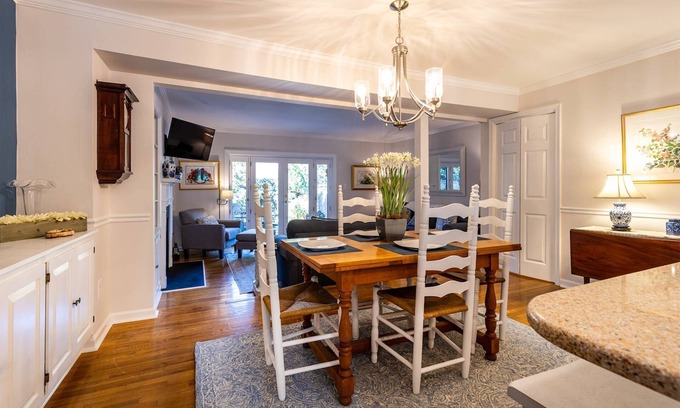 Historic District House | Townhome steps from Main St. with private backyard patio & parking