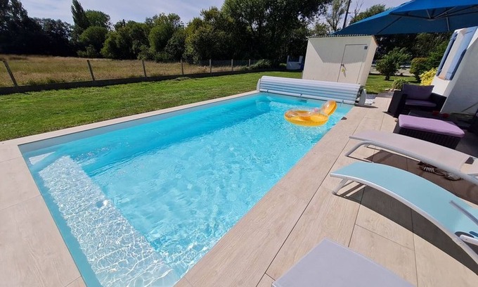Le Perrier House | Tranquil Retreat: Renovated House with Heated Pool, Near Beach & City, Pet-Friendly