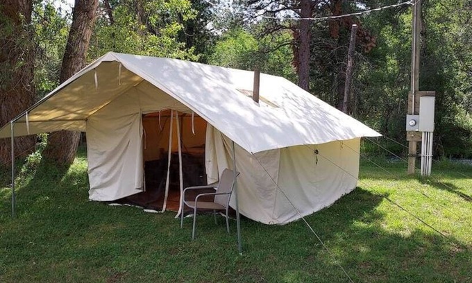 Saddlestring House | Trapper Wall Tent, Trapper Wall Tent by the Stream