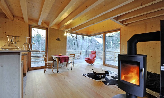 San Pancrazio Ski Chalet | Tree house "Laugen Lodge" with Natural swimming pond