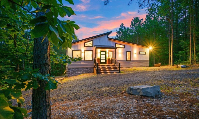 Broken Bow Cabin | Treetop Twosome · Cozy Forest Retreat: Sauna, Firepit & EV Charger