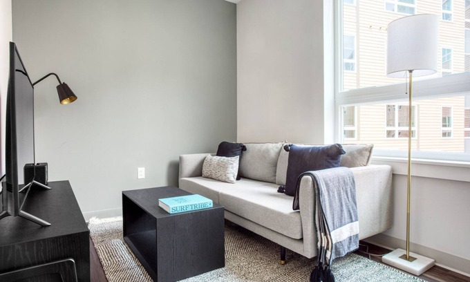 St. Elizabeth's Apartment | Trendy Brighton Studio w/W/D, Gym, near T, Shops + Dining, by Blueground