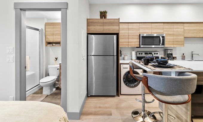 Vernon Apartment | Trendy Studio, Mountain Views, Close to Ski Hill!