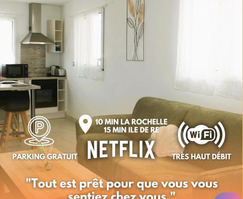 Puilboreau Villa | TRIO HOME,3 chambres, parking privé gratuit, wifi haut débit, 10min LA ROCHELLE,15min île de ré