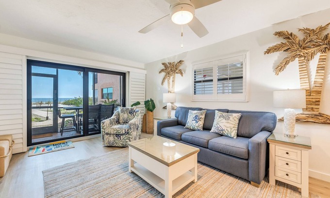 Sanibel Condo | Two-bedroom, ground floor unit with direct access to beach and pool.