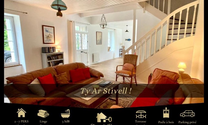 Moelan-sur-Mer House | TY AR STIVELL, l’équilibre entre terre et mer 4-7 personnes à MOELAN SUR MER