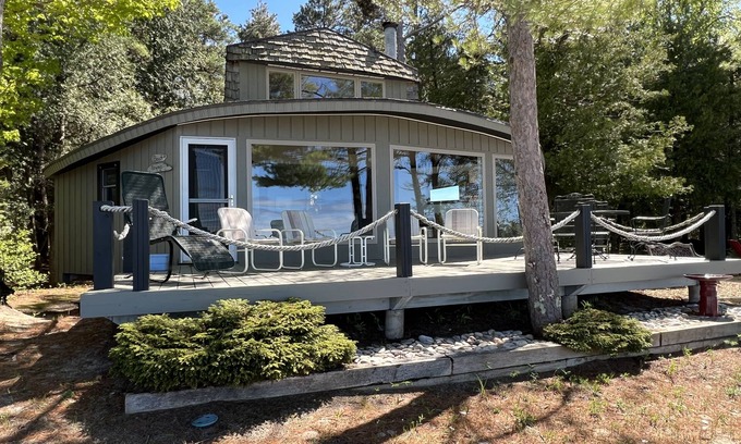 Northport Cabin | Unique Cabin with Private Beach on Lake Michigan