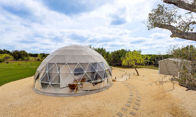 Lampasas House | Unique Hill Country Glamping Dome w/ Fire Pit