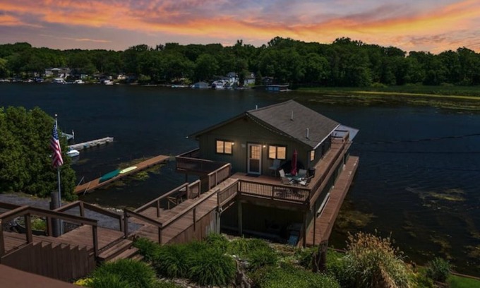 Wolcott House | Unique lake house built overwater on the Great Lakes, Sodus Bay Lake Ontario