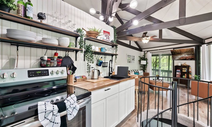 Townsend Ski Chalet | Unique octagon treehouse chalet, panoramic forest views, community pool.