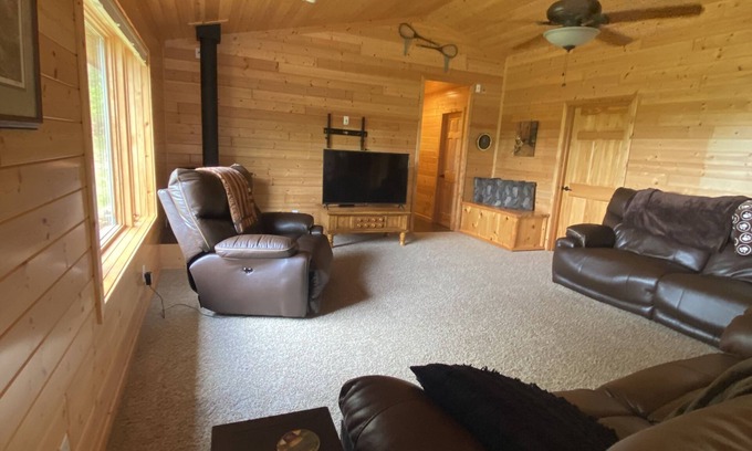 Minong Ski Chalet | Up north Lake Cabin with 2 King beds on 9 acres