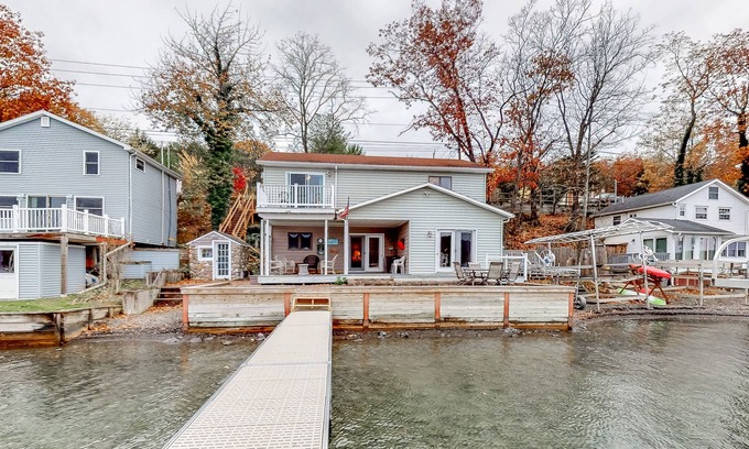 Branchport House | Updated Lakefront Home with a Seasonal Private Dock and 57-Feet of Waterfront