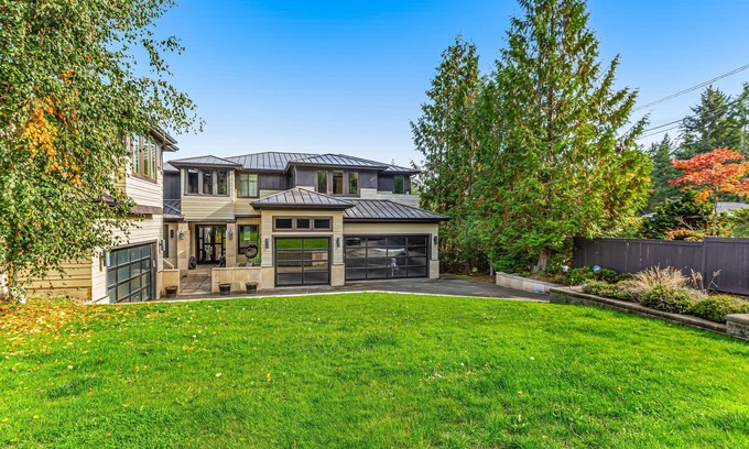 Fox Island House | Upscale waterfront estate with private dock, fireplace, & gourmet kitchen