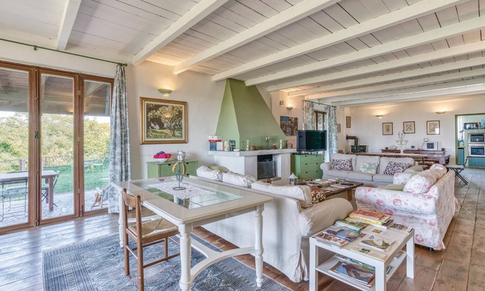 Castelnuovo Calcea House | Vacation home with pool and panoramic views of the Monferrato vineyards that reach the Alps.