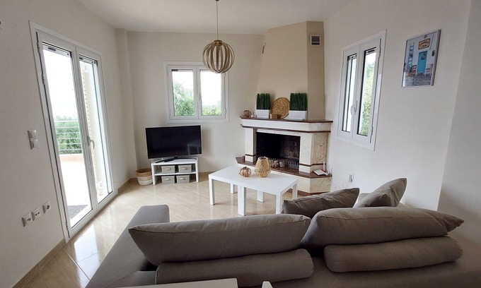 West Mani House | Vacation home with incredible panoramic sea views, ideal for workation